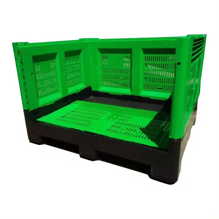 Heavy duty Circulation China Warehouse Plastic Foldable Bins Collapsible Bulk Container with Lid