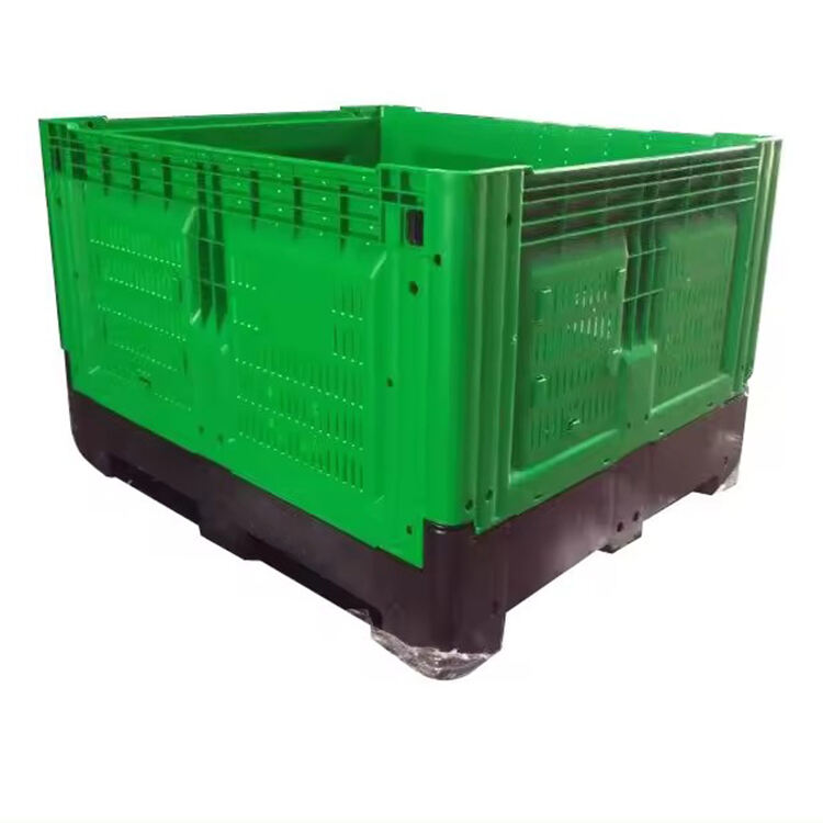Heavy duty Circulation China Warehouse Plastic Foldable Bins Collapsible Bulk Container with Lid