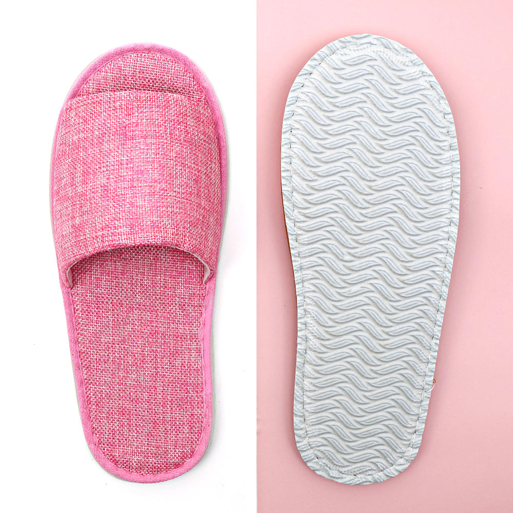 Factory Price Open Toe Summer Hotel Slippers Custom Hotel Disposable Linen Slippers With Logo manufacture