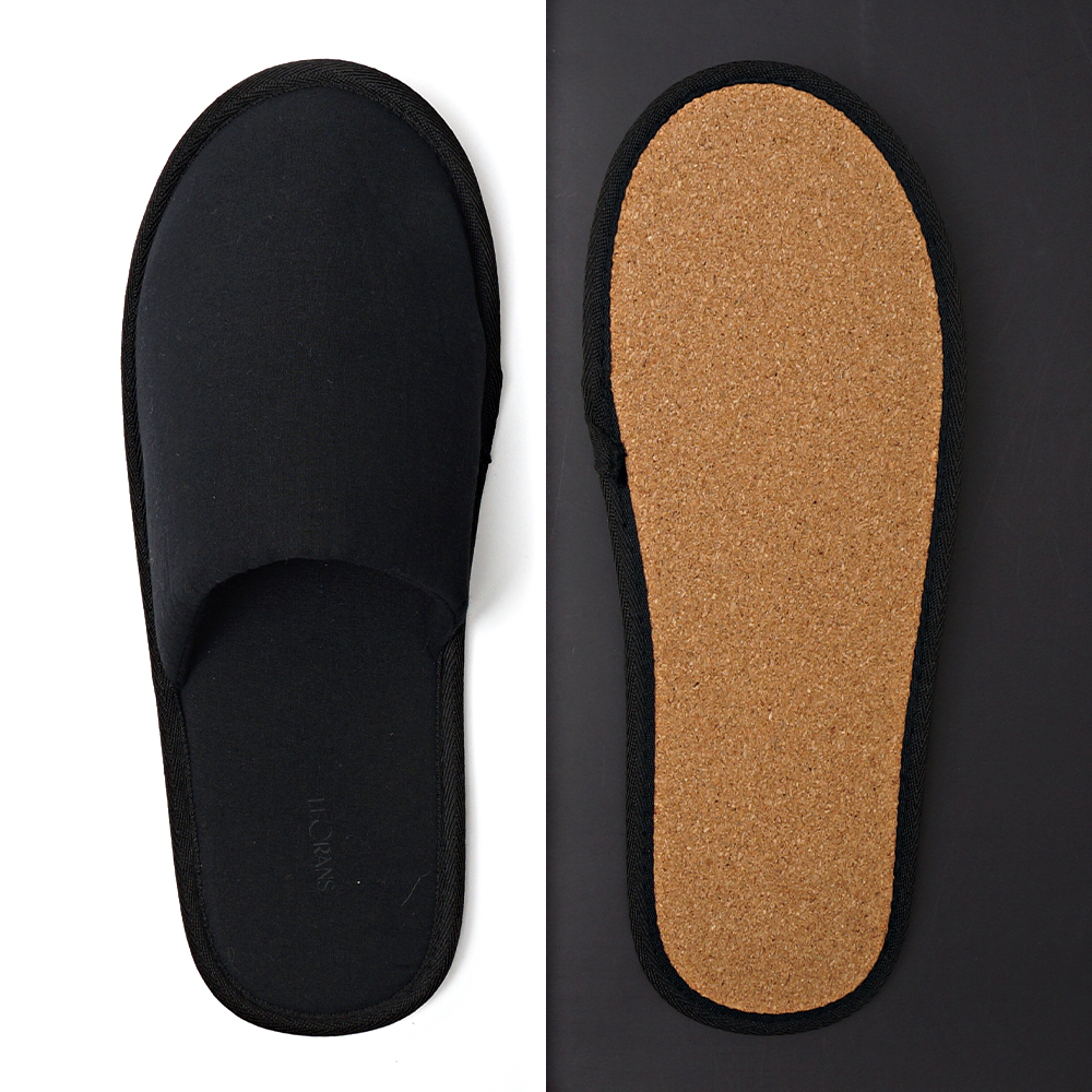 High Quality Custom Logo Biodegradable Eco-friendly Spa Hotel Slippers With Cork Sole supplier