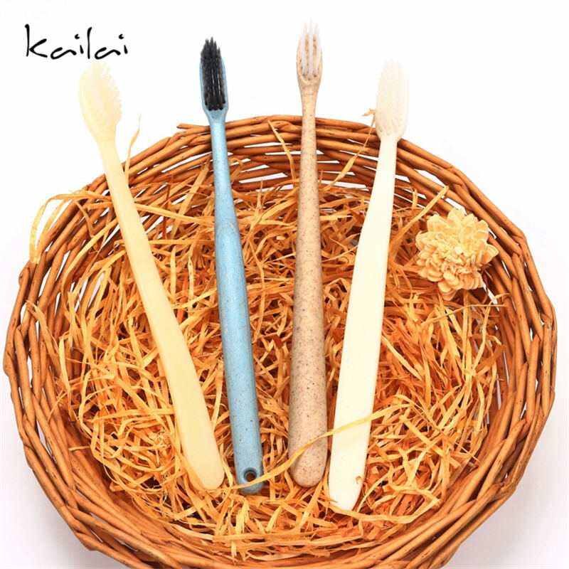 Straw toothbrush Eco-friendly Biodegradable Bamboo Hotel Toothbrush With Customized Logo