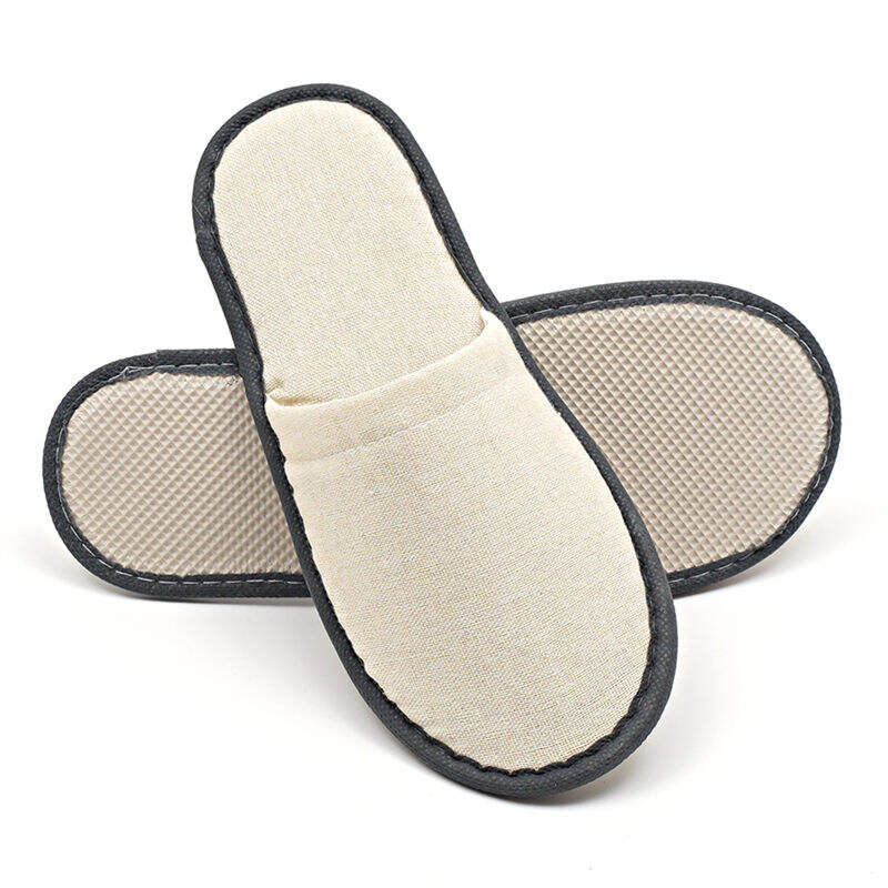 Cotton and linen slippers High Quality Customized Logo Spa Disposable Hotel Slippers