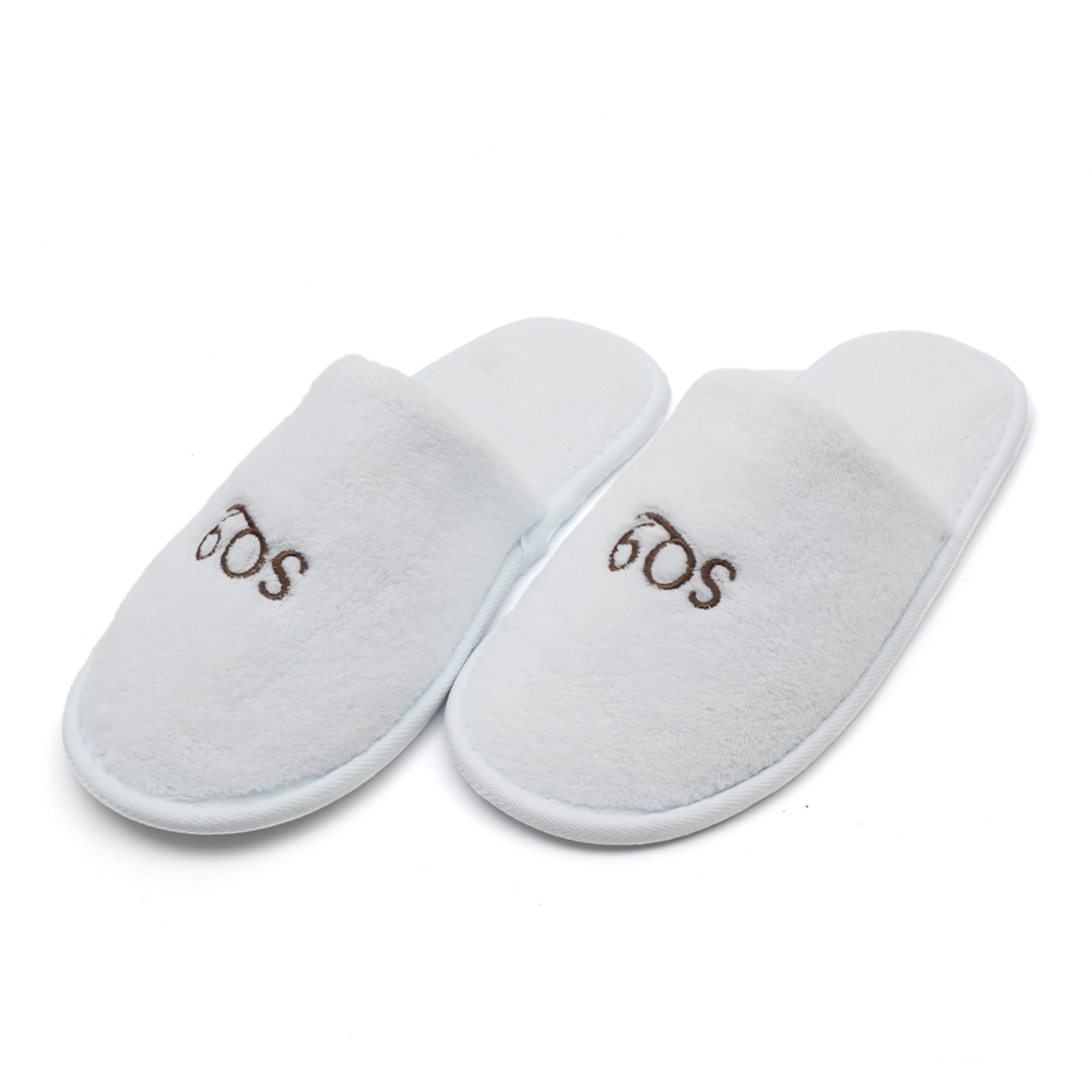 Private Embroidery Logo Coral Fleece Hotel Disposable Slippers