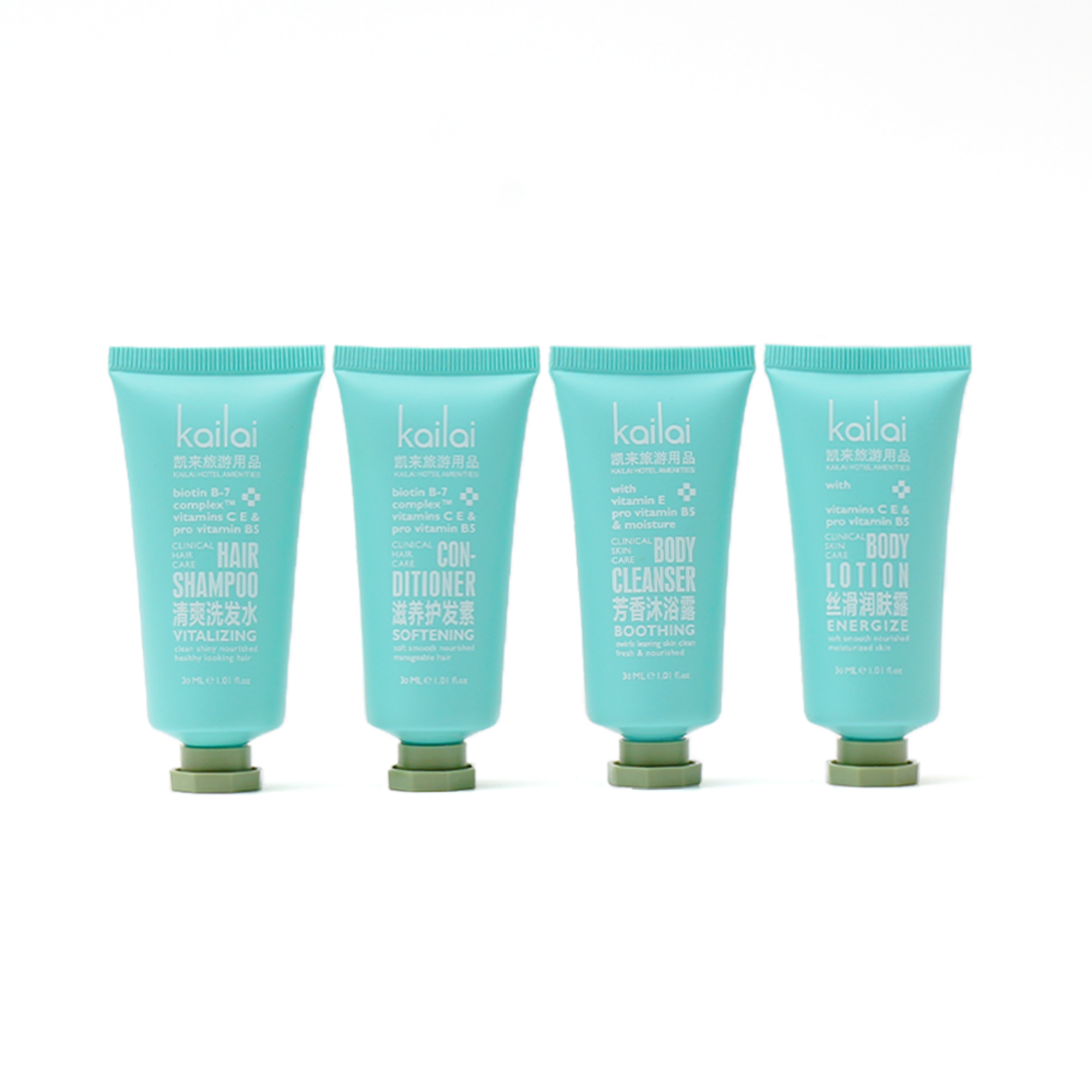 Customized Disposable Cosmetics Set Wholesale Mint Green Color Plastic Hotel Shampoo Tube 