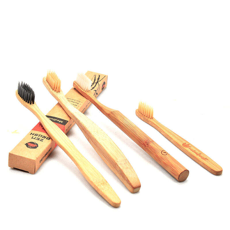 Bamboo toothbrush 2 Eco-friendly Biodegradable Bamboo Hotel Toothbrush With Customized Logo