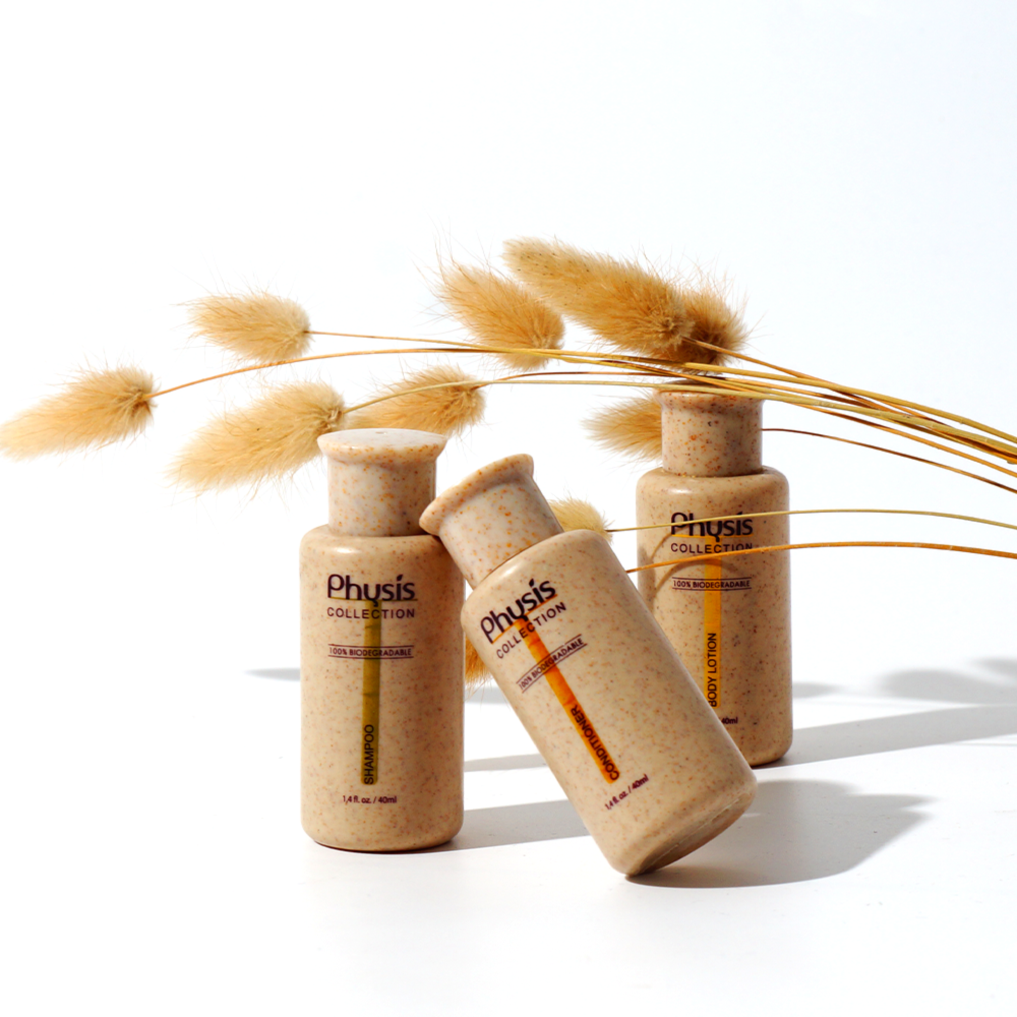 Eco Biodegradable Wheat Straw Hotel Shampoo And Conditioner Cosmetics Bottles