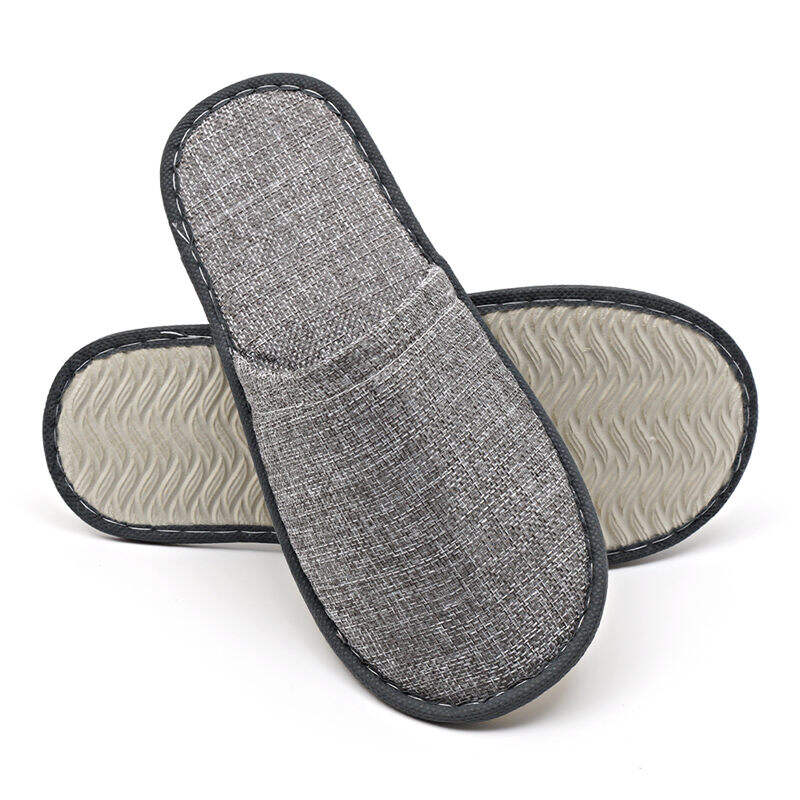 Sackcloth Slippers High Quality Customized Logo Spa Disposable Hotel Slippers