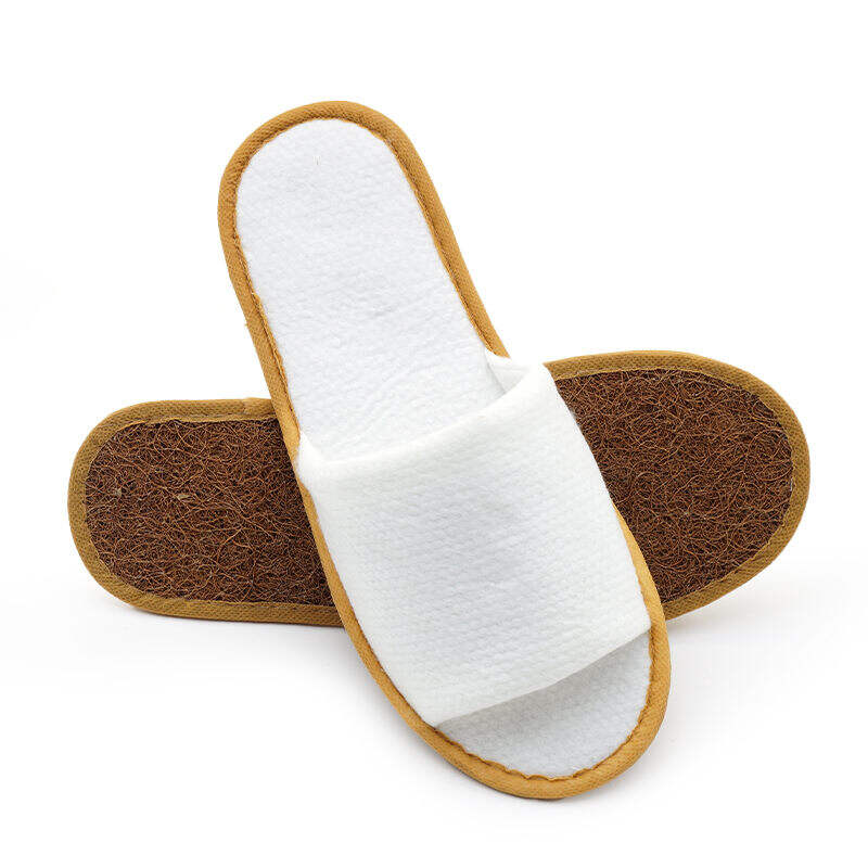 Eco-friendly Slippers white High Quality Customized Logo Spa Disposable Hotel Slippers