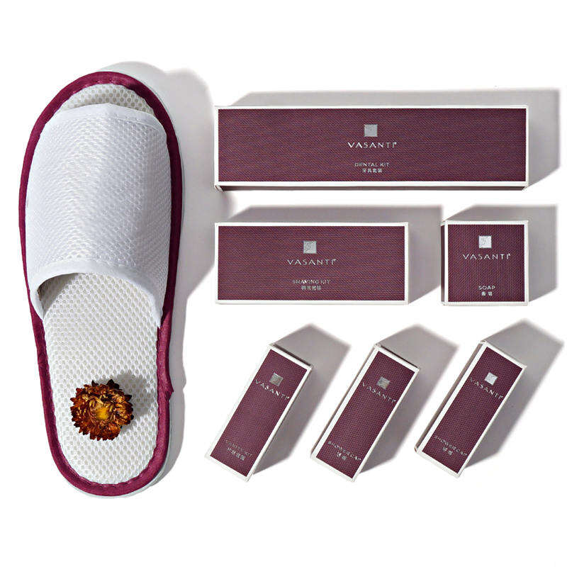 VASANTI Purples Customized star hotel slipper toothbrush disposable amenities kit(hotel amenities)