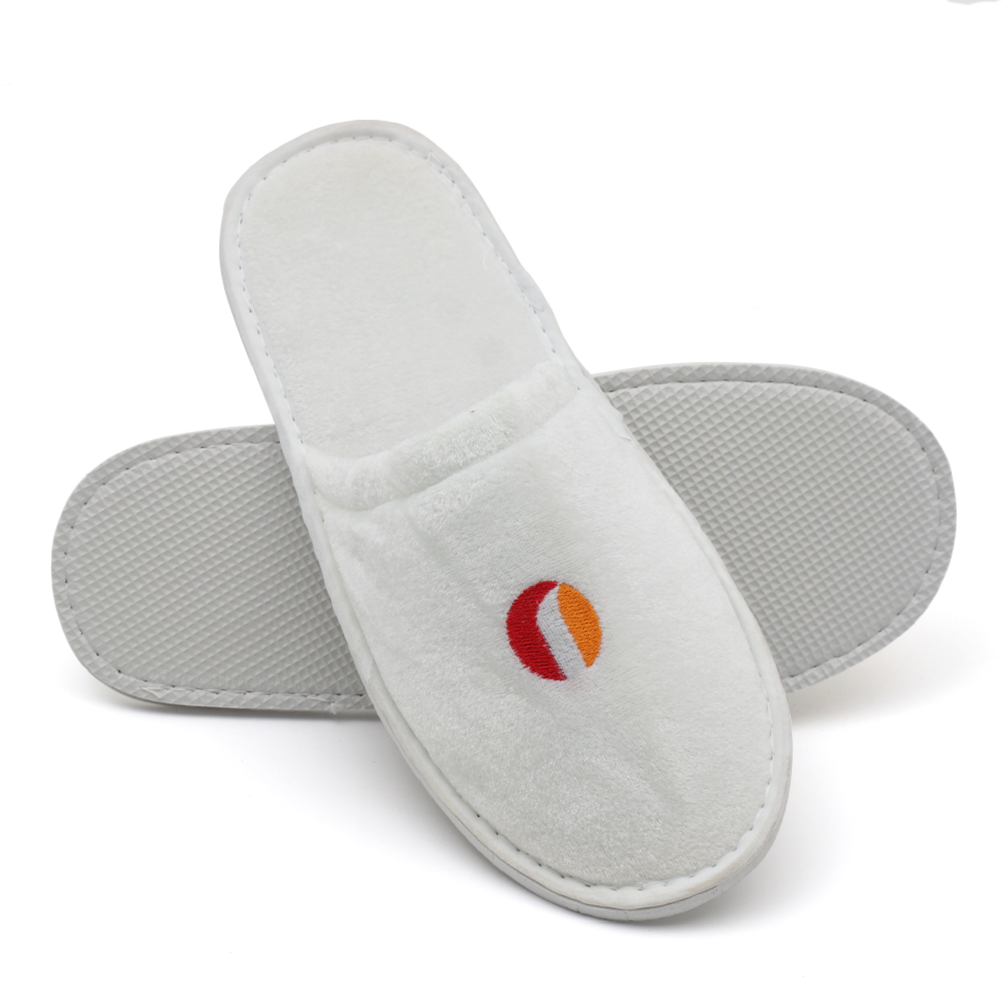 Luxury Customized Embroidery Logo Coral Velvet Spa Disposable Slippers