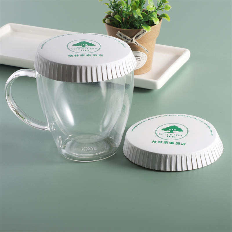 Custom Logo Paper Cup Lid Eco-friendly Hotel Disposable Paper Glass Cover One Time Use Cup
