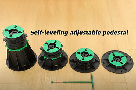 self-leveling adjustable pedestal