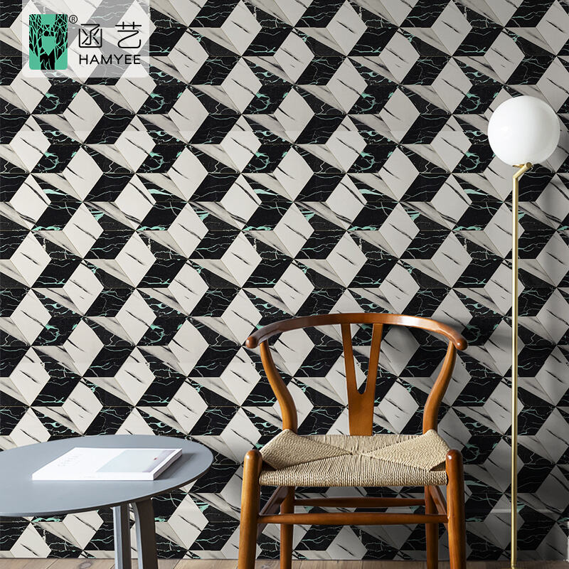 product foam tiles manufacturer geometric 3d pvc wall panels sound insulation wall 3d wallpaper tile 30cm 60cm-59