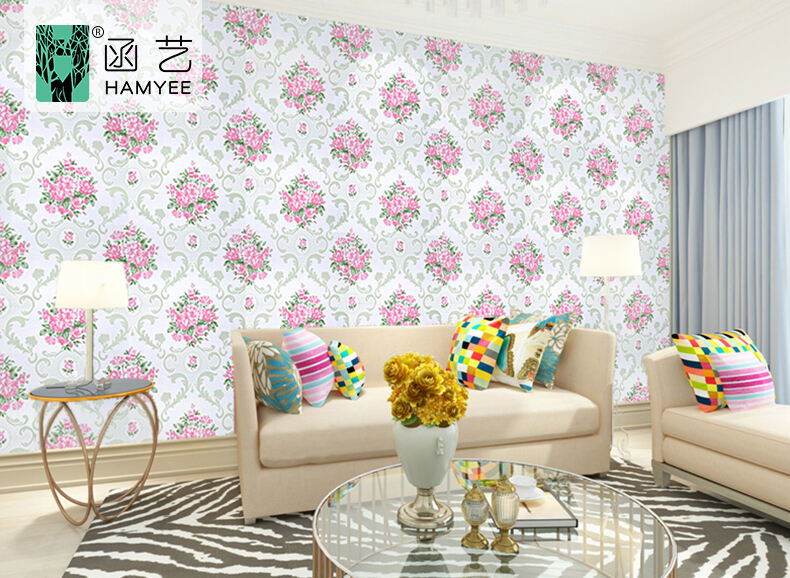 wallpaper sticker waterproof pvc wall paper 3d Self Adhesive Wallpaper for Home Decoration Flowers in Paper to Decorate Wall manufacture