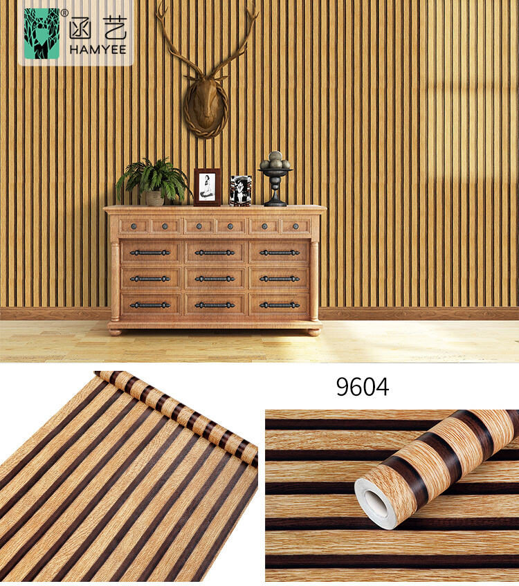 0.45*10m vintage wood grill peel and stick adhesive pvc wallpaper stickers for home decoration details