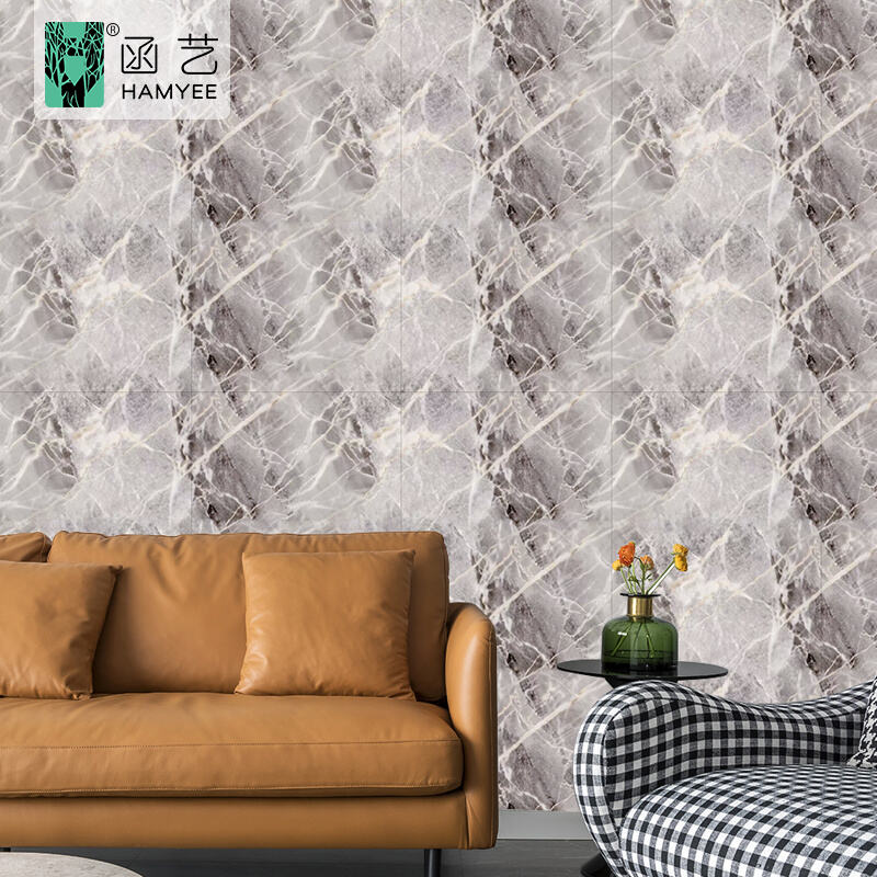 product high glossy pvc wall panels marble look eco friendly soundproof geometric waterproof wallpanel wallpaper-62