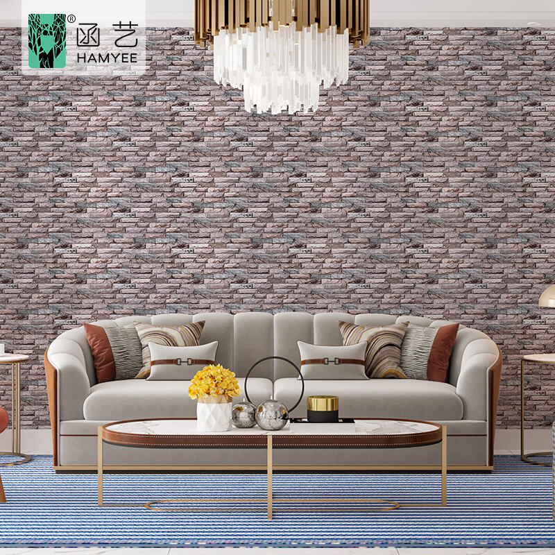 Factory Supply Cheap Stone Wall Paper Rolls Bedroom Peel and stick 3d Brick PVC Self Adhesive Wallpaper Home Decoration manufacture