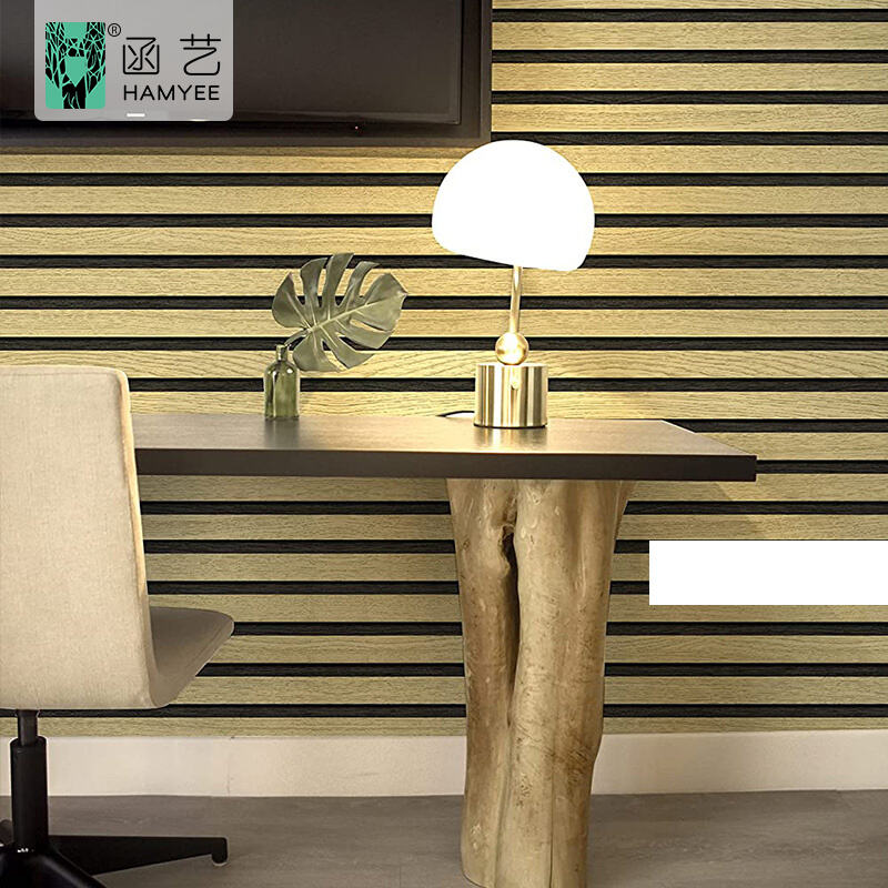 Self-Adhesive Wood Stripe Grain Wall Paper Rolls Peel and Stick Contact Paper PVC Vinyl Film Removable Waterproof wallpaper details