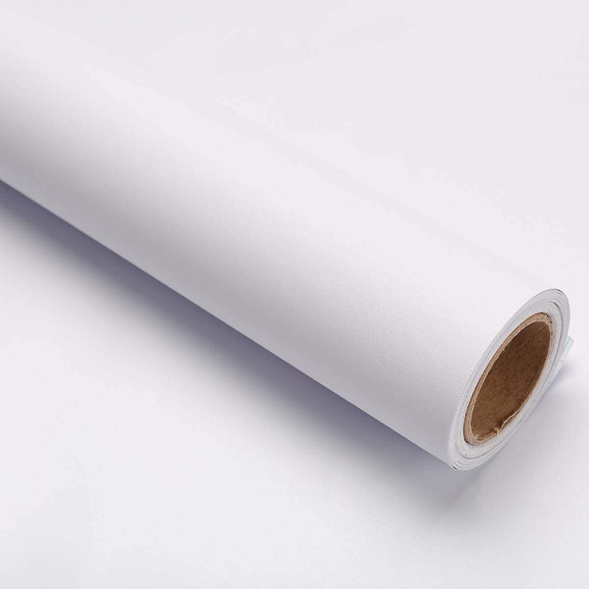 40cm x 300cm Peel and Stick Wallpaper White Self Adhesive Wallpaper Sticky Back Plastic Vinyl Removable Wallpaper Decorative Living Room Bedroom Wall Table Thick Sticky Wallpaper Furniture Stickers