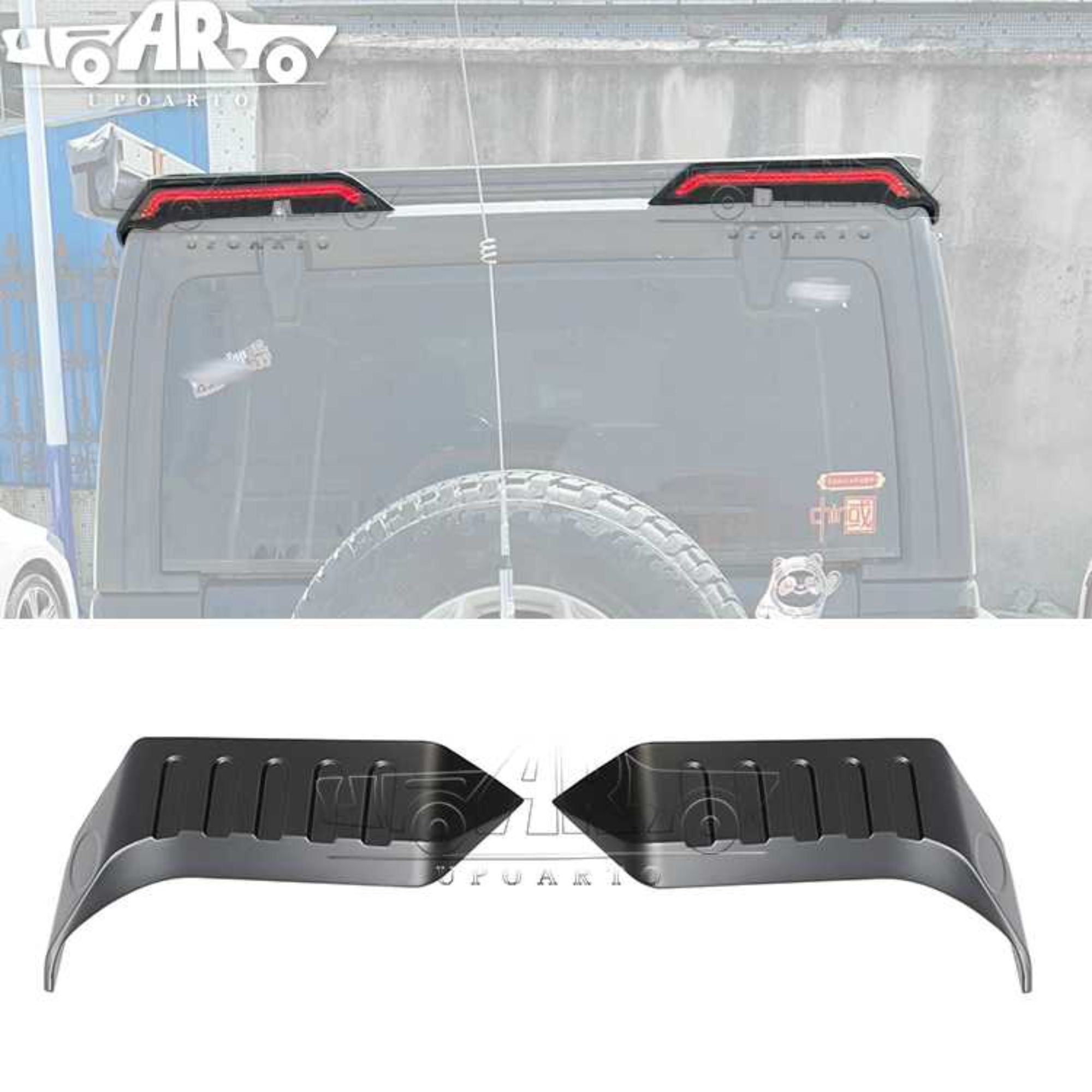 AR-JEEP-006 com spoiler traseiro com luz LED para Jeep Wrangler JK 2007-2017