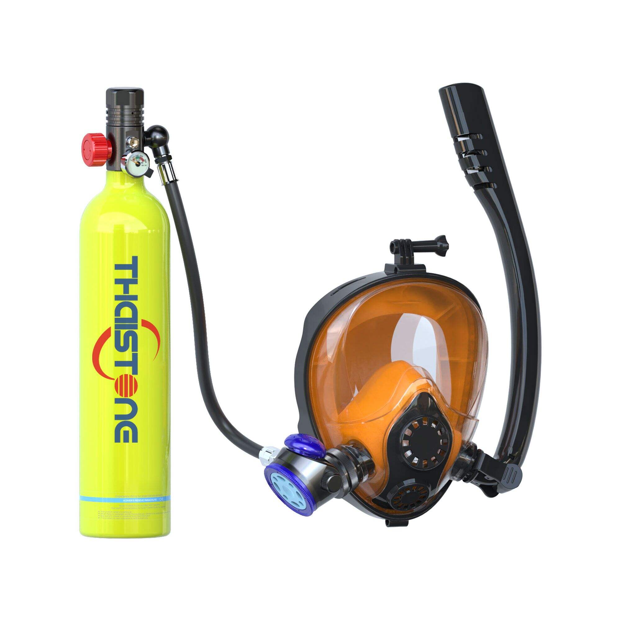 Thaistone Universal Diving mini scuba tank full face double snorkel mask