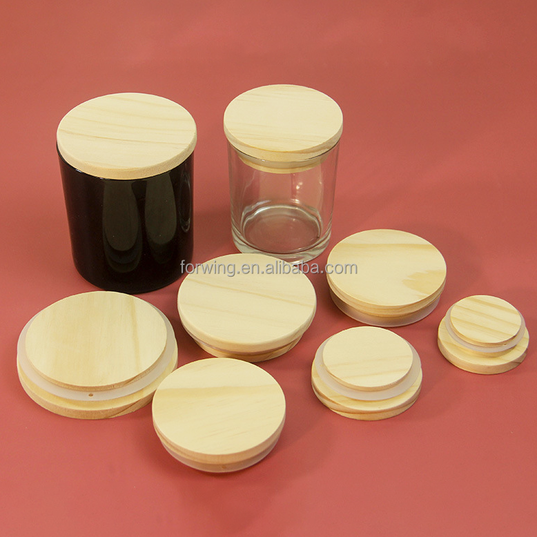 Wooden Bamboo Lids Supplier Candle Glass Jars With Wood covers Bamboo Lids For Candle Jar Storage Bottle Cup factory