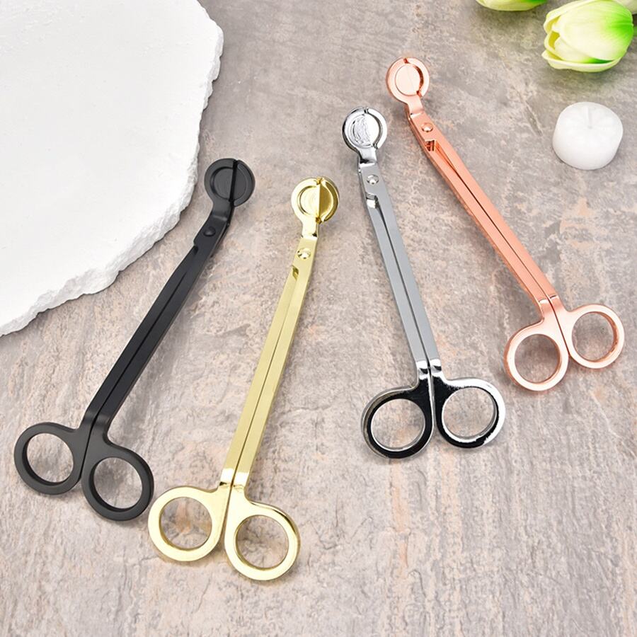 Candle scissors custom laser logo wick trimmer cutter stainless steel shears candle care tools kits candle accessory details