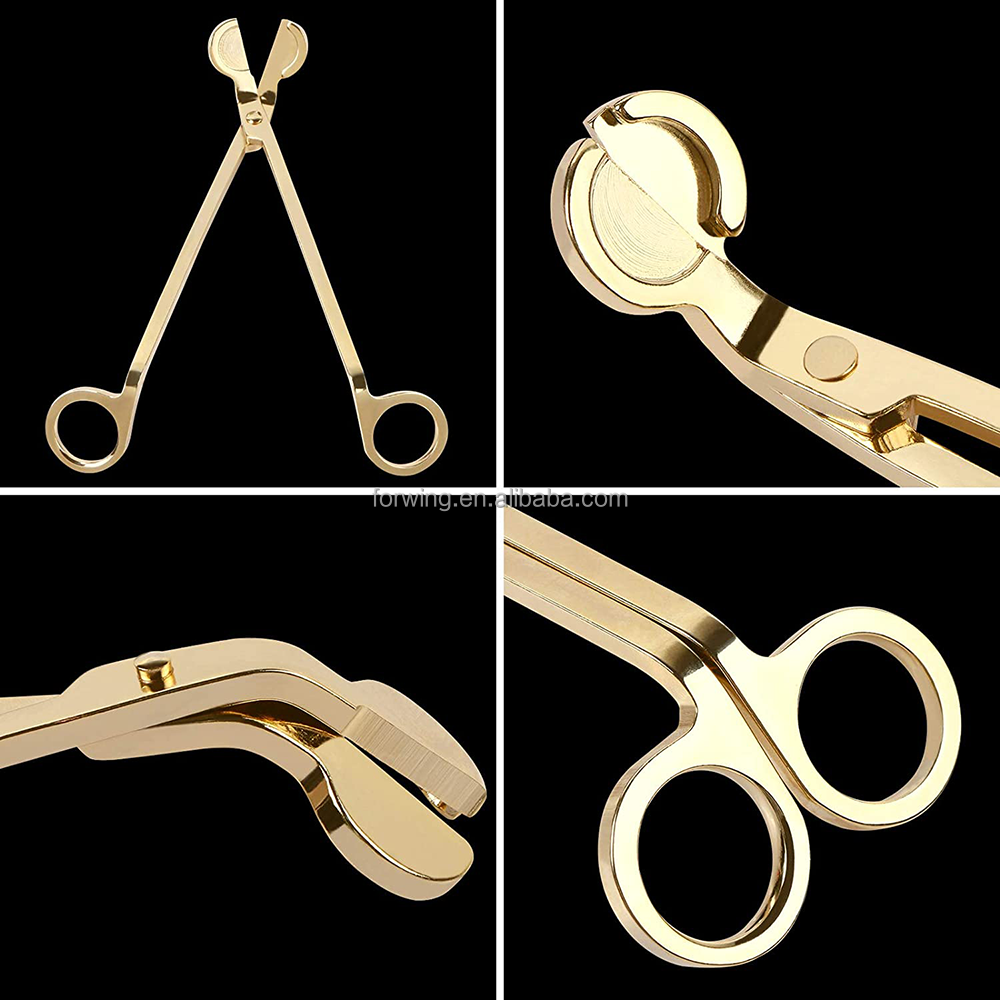 Candle Wick Trimmer Gold Silver Black Custom Laser Logo Stainless Steel Wick Cutter Scissors Candle Accessories Care Tools Kit details