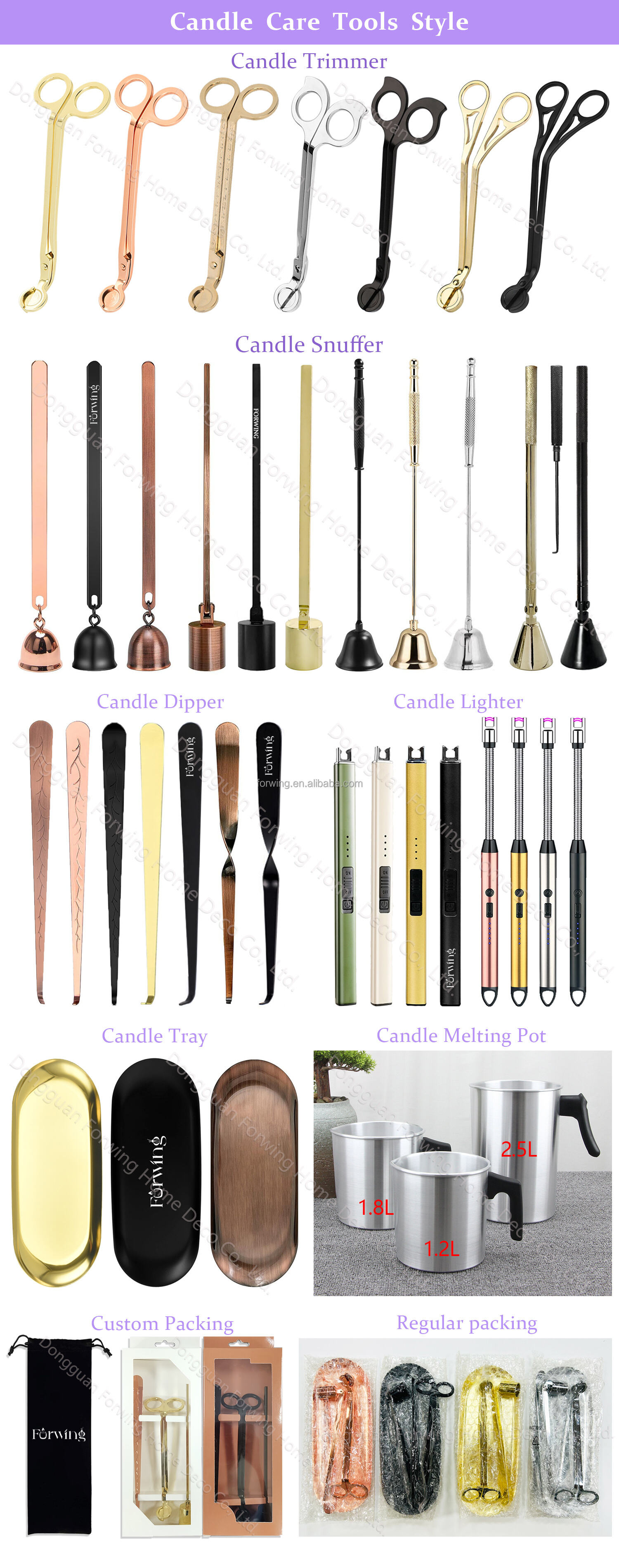 Candle Accessory Set Custom Laser Logo Wick Trimmer Dipper Snuffer Extinguisher Black Gold Scented Candle Care Tools Kit supplier