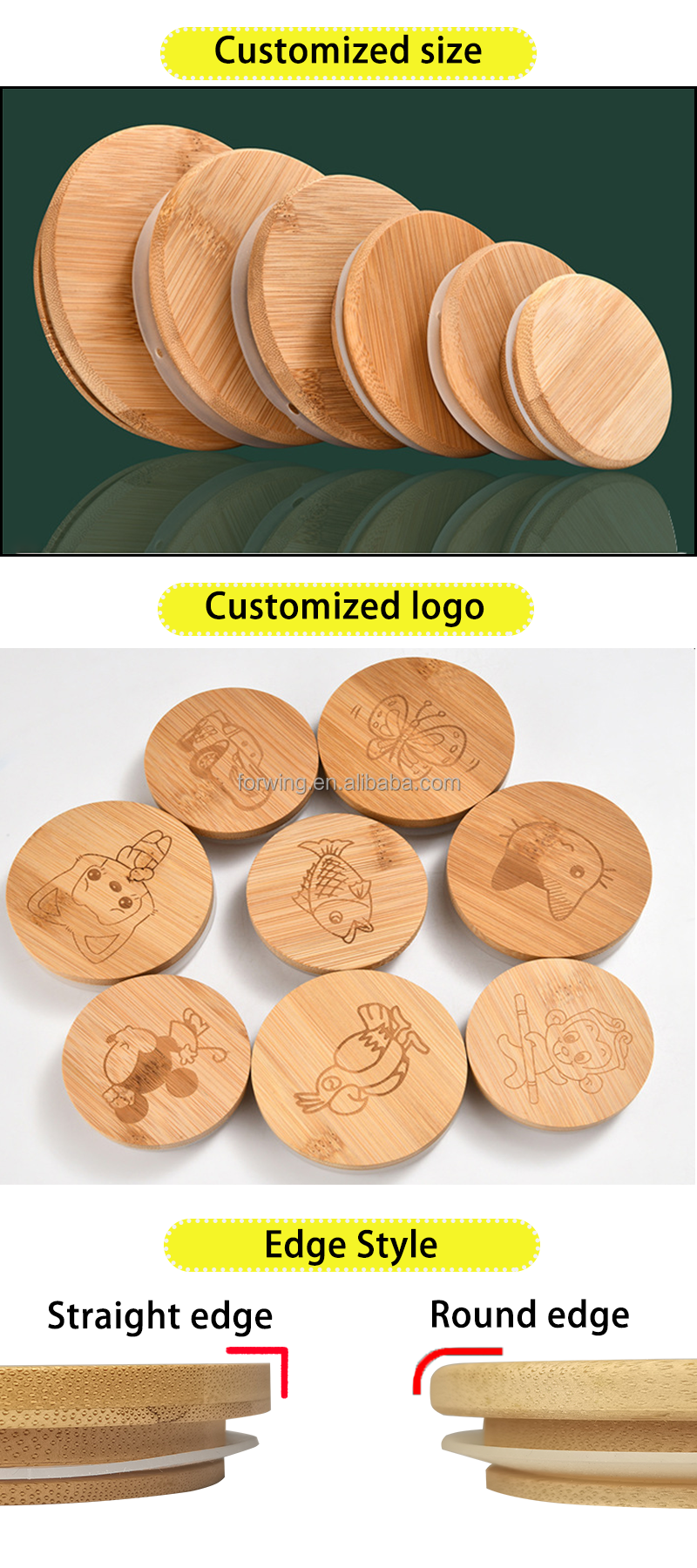 Wooden Bamboo Lids Supplier Candle Glass Jars With Wood covers Bamboo Lids For Candle Jar Storage Bottle Cup factory