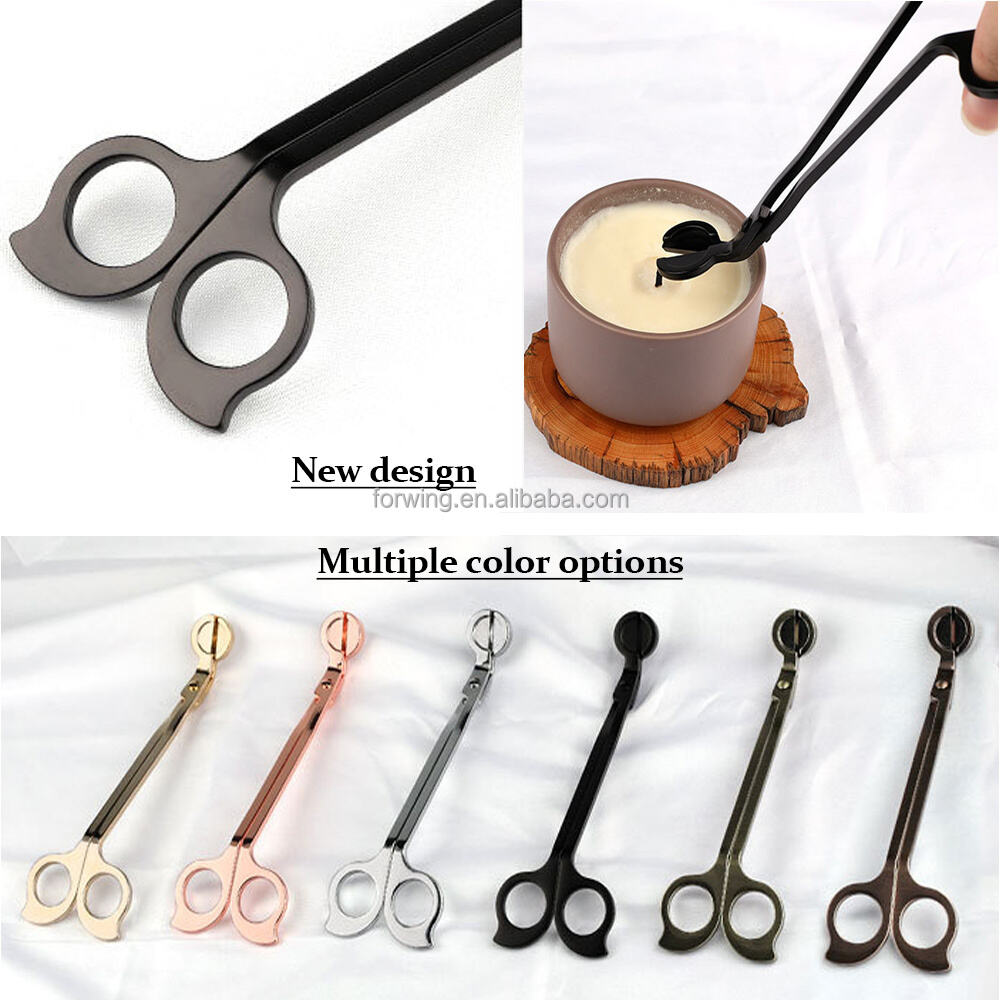 Upgrade Candle Trimmer Custom Laser Logo Polished Stainless Steel Cutter Candle Wick Scissor Candle Care Kit manufacture