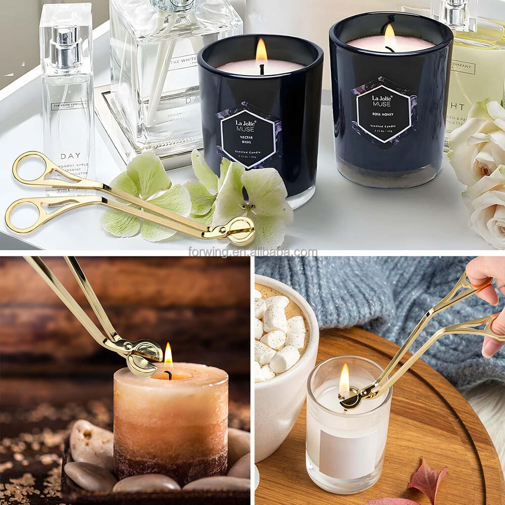 New Design Candle Wick Trimmer Custom Laser Logo Wick Tools Gold Black Silver Wick Scissor Cutter Candle Accessories details