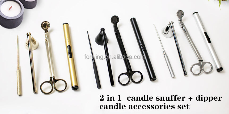 New Design 2 in 1 Design Candle Snuffer and Dipper Wick Trimmer Lighters Tray Candle Accessories For Candle Lover factory