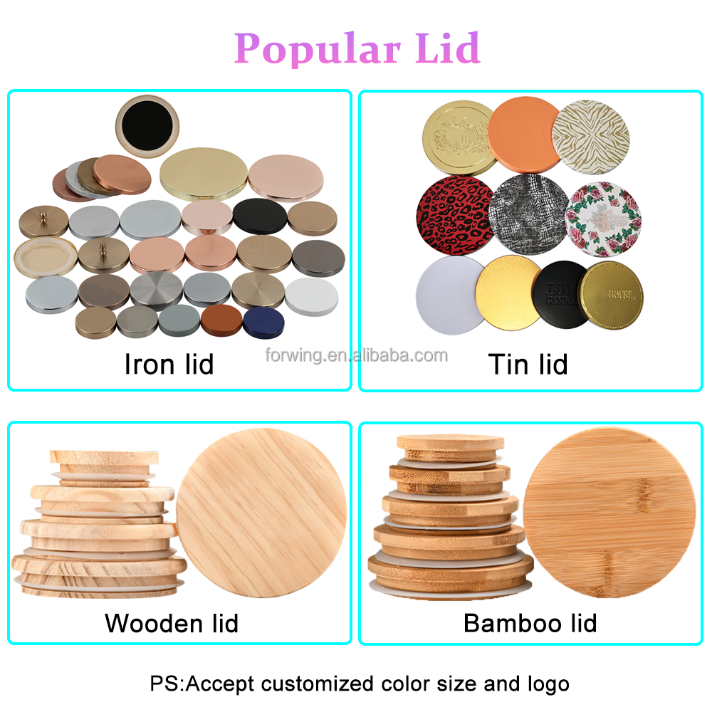 Wooden Bamboo Lids Supplier Candle Glass Jars With Wood covers Bamboo Lids For Candle Jar Storage Bottle Cup details