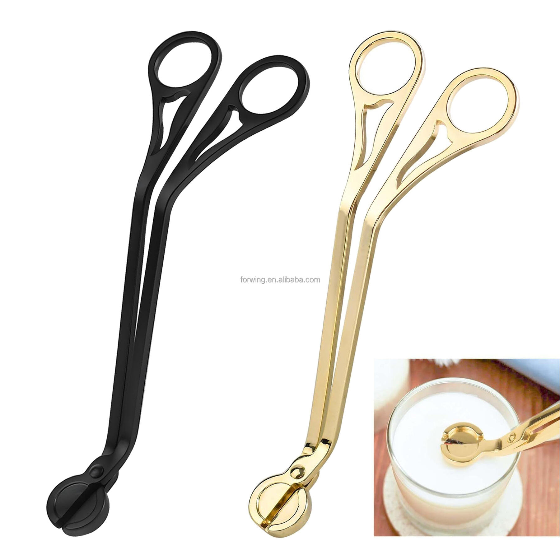 New Design Candle Wick Trimmer Custom Laser Logo Wick Tools Gold Black Silver Wick Scissor Cutter Candle Accessories details