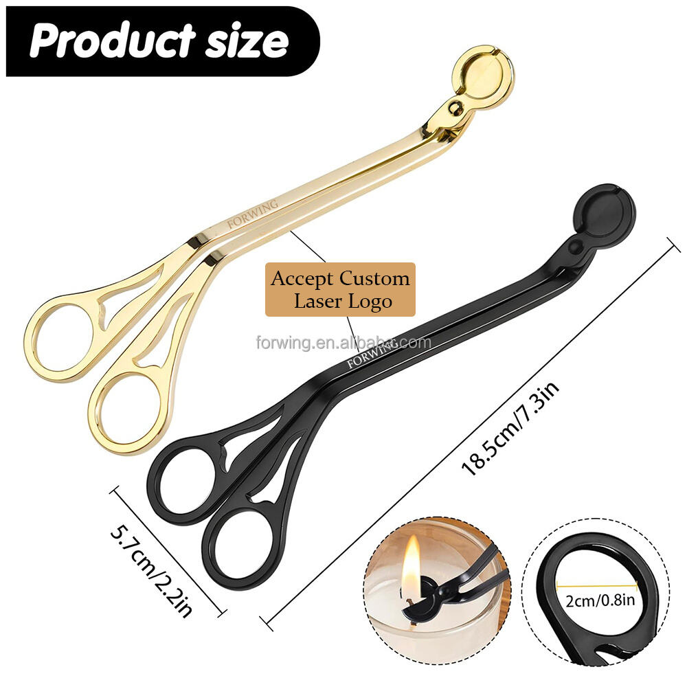 New Design Candle Wick Trimmer Custom Laser Logo Wick Tools Gold Black Silver Wick Scissor Cutter Candle Accessories manufacture