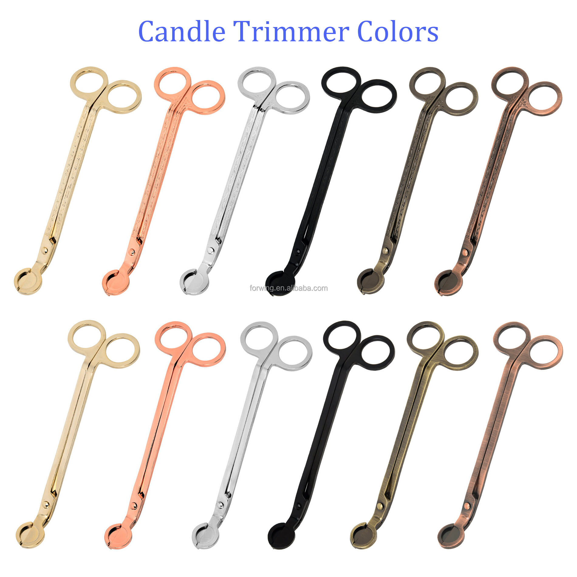 Candle Wick Trimmer Gold Silver Black Custom Laser Logo Stainless Steel Wick Cutter Scissors Candle Accessories Care Tools Kit details