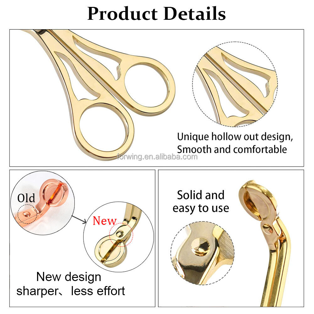 New Design Candle Wick Trimmer Custom Laser Logo Wick Tools Gold Black Silver Wick Scissor Cutter Candle Accessories factory