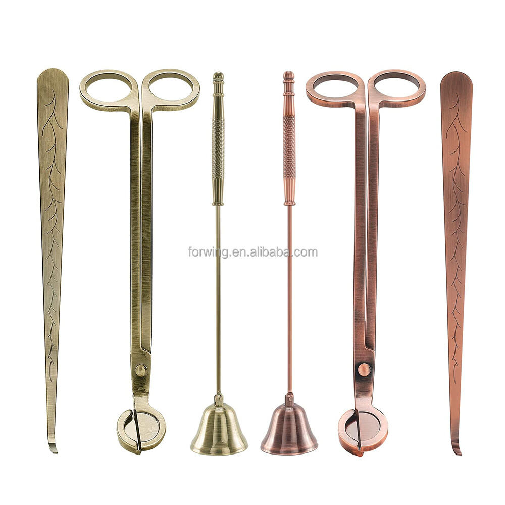 Candle Tools Care Kit Scissors Multipurpose Wick Trimmer Custom Laser Logo Copper Bronze Candle Accessories manufacture