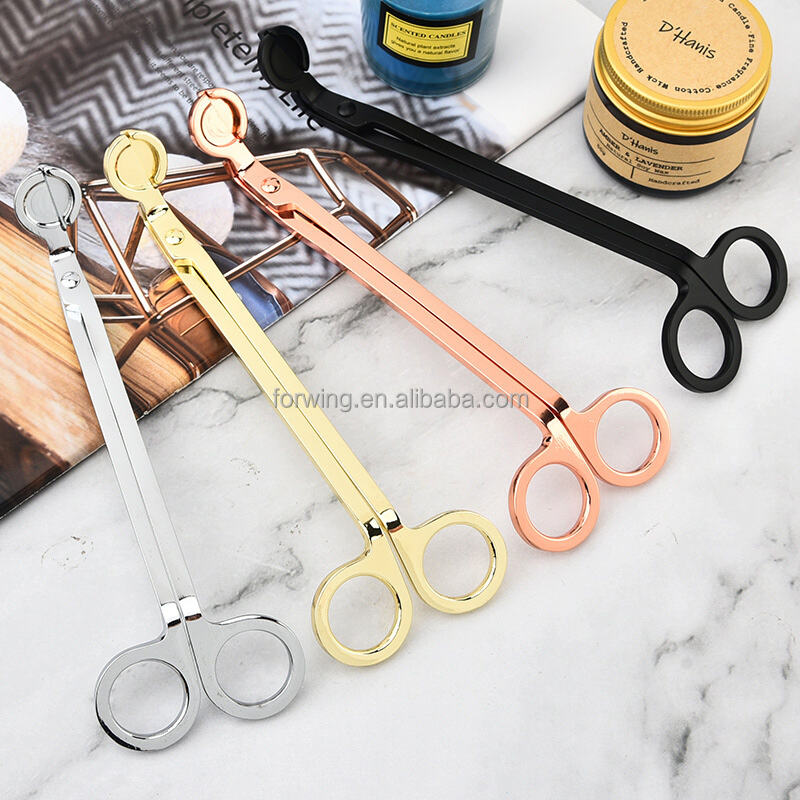 Candle scissors custom laser logo wick trimmer cutter stainless steel shears candle care tools kits candle accessory manufacture