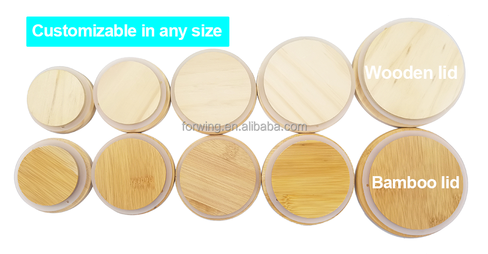 High Quality Factory Custom Wooden Lid Environment Friendly Round Bamboo Bottle Cap Jar Lid With Logo For Candle Jars manufacture