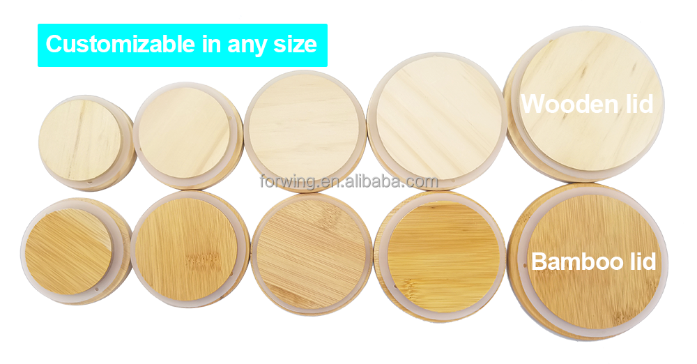 Oui Yogurt Bamboo Jar Lids Set Wooden Lids with Silicone Sealing Rings supplier