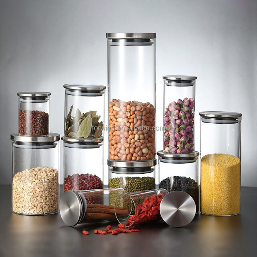 Best Sail Home Kitchen Airtight Food Spice Glass Storage Jars With Bamboo Lids manufacture