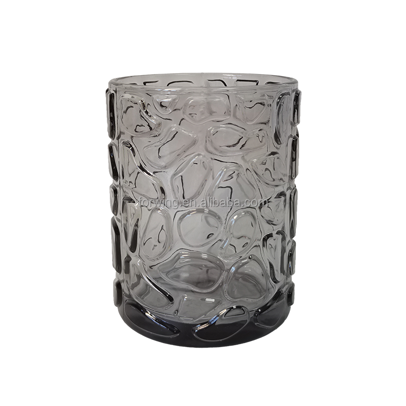 Unique Smoke Grey Candle Jar 11oz Empty Glass Candle Holder Container Wholesale Jar For Candle Making details
