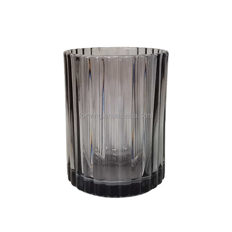 Unique Smoke Grey Candle Jar 11oz Empty Glass Candle Holder Container Wholesale Jar For Candle Making supplier