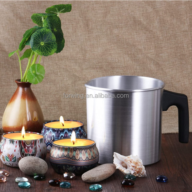 Aluminum Candle Making Pouring Pot Pouring Spout & Heat-resisting Handle Design Wax Melting Pot Candle Making Pitcher Accessory manufacture