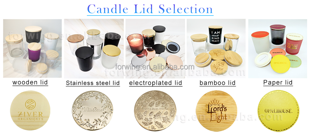 Chinese Factory Glass Candle Jars Container Frosted Clear Iridescent Black Cheap Wholesale Glass Candle Holder Jars WIth Lids details