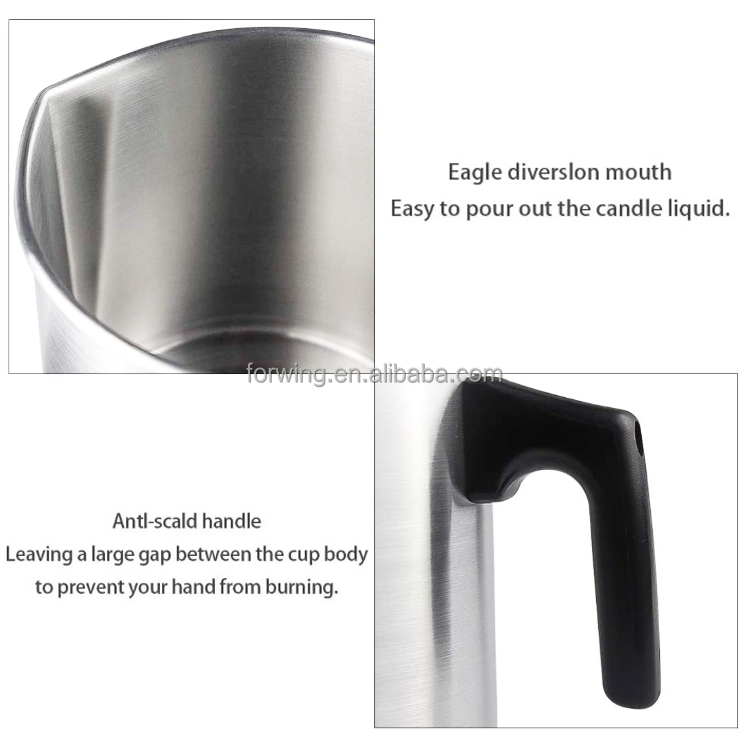 Aluminum Candle Making Pouring Pot Pouring Spout & Heat-resisting Handle Design Wax Melting Pot Candle Making Pitcher Accessory manufacture