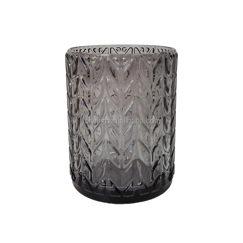 Unique Smoke Grey Candle Jar 11oz Empty Glass Candle Holder Container Wholesale Jar For Candle Making supplier