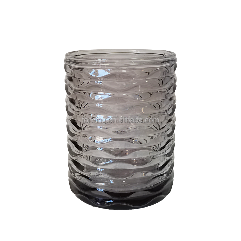 Unique Smoke Grey Candle Jar 11oz Empty Glass Candle Holder Container Wholesale Jar For Candle Making supplier